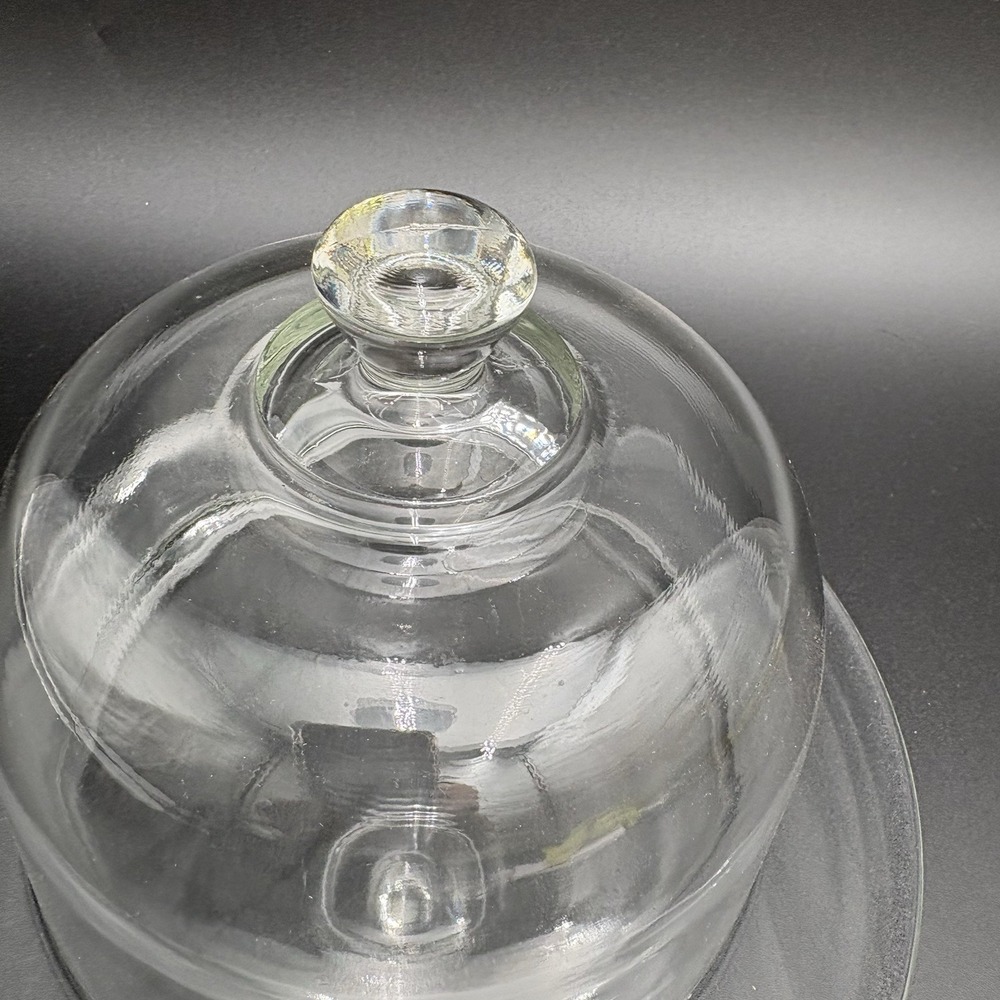 Arcoroc France Clear Glass 2-pc Cheese Dome Covered Serving Dish Vintage - Picture 2 of 9
